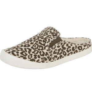 Jellypop Womens Aurelia Leopard Canvas Mules Sneakers Shoes Size 8
